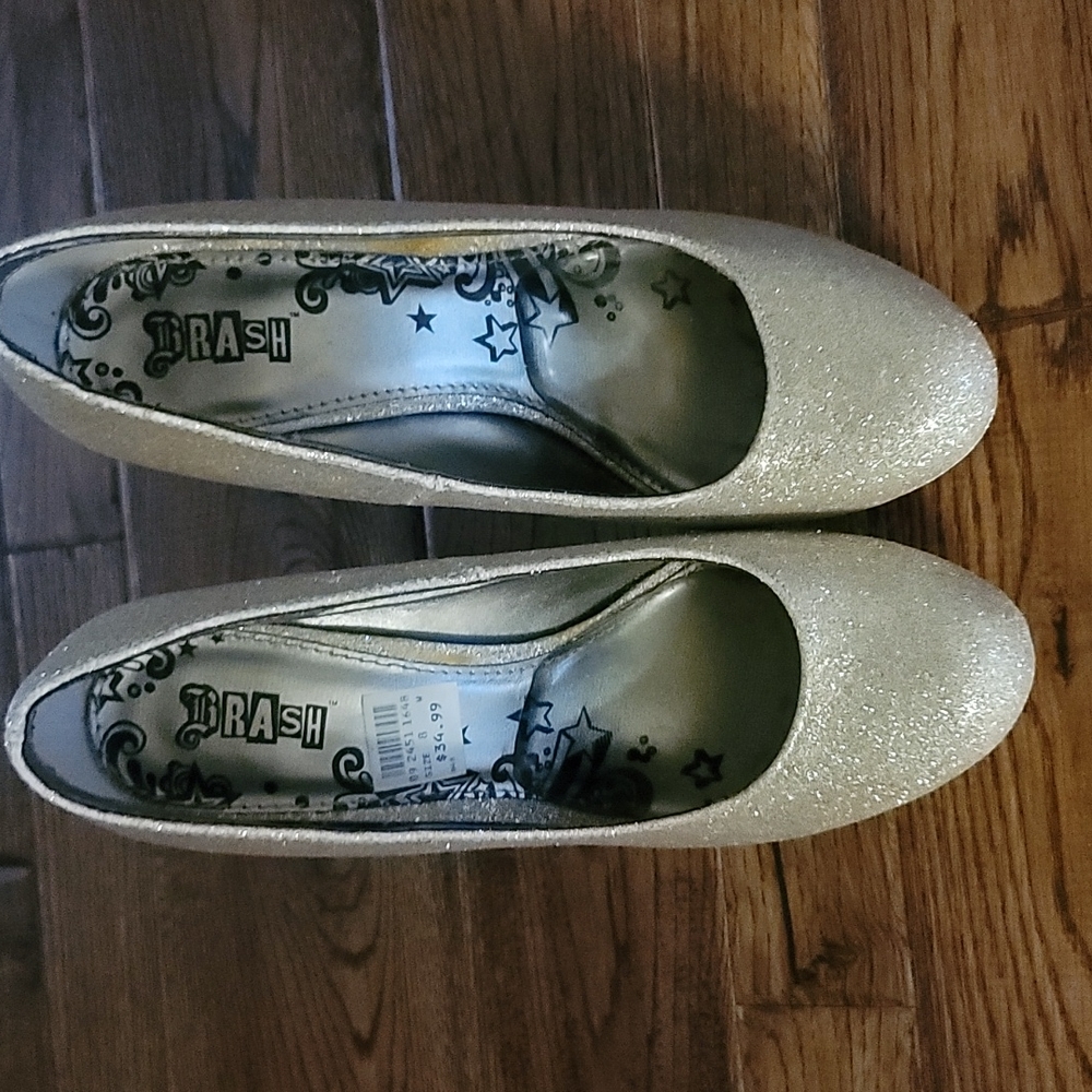 Gold Sparkle Platform Heels